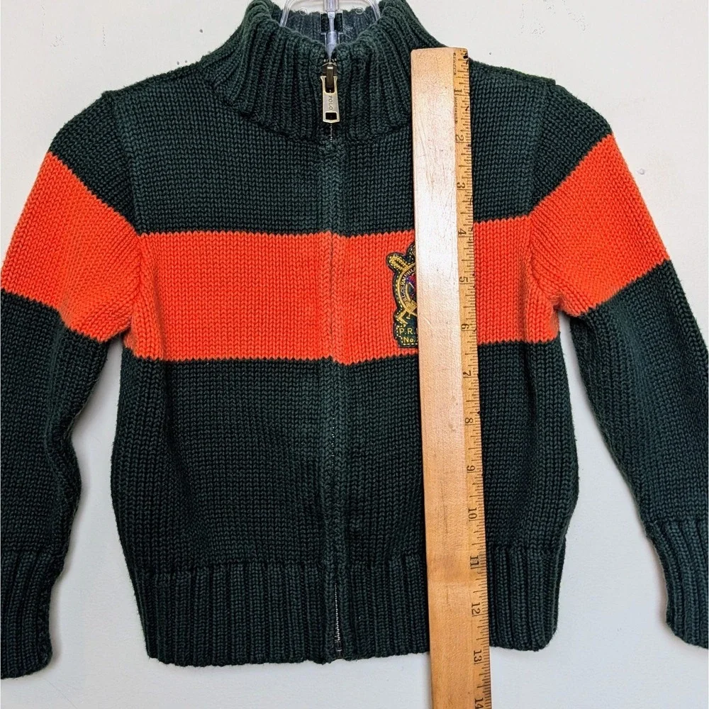 Polo Ralph Lauren Vintage Y2K Crest Logo Zip‎ Up Sweater Pony Infant 18 Months